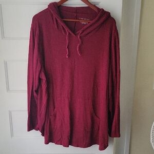 Burgundy Hooded Sweatshirt